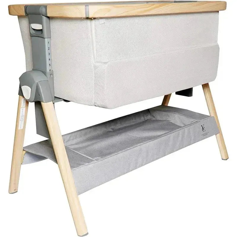 Venice Child - California Dreaming Bedside Crib Bassinet With Travel Case, Gray Wood Image 8