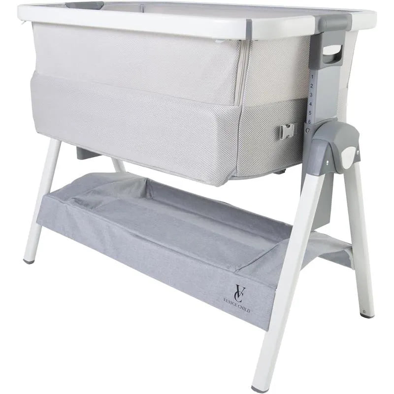 Venice Child - California Dreaming Bedside Crib Bassinet With Travel Case, Gray Image 4
