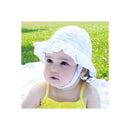 Wee ones - Girls Reversible Ruffle Brim Eyelet Sun Hat, White Image 2