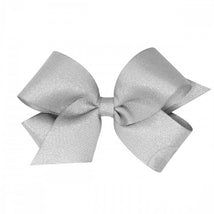 Wee Ones Medium Weeshimmer Bow - Silver Gray Image 1