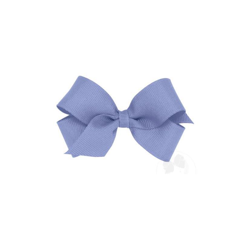 Wee Ones - Mini Classic Grosgrain Girls Hair Bow (Plain Wrap), Bluebird Image 1