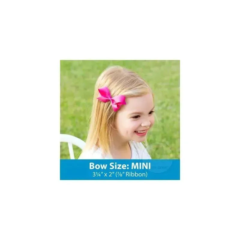 Wee Ones Mini Classic Grosgrain Hair Bow, Size 3.25 X 2 (7/8 Ribbon), Antique White Image 2