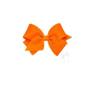 Wee Ones - Small Classic Grosgrain Hair Bow (Plain Wrap), Orange Image 1