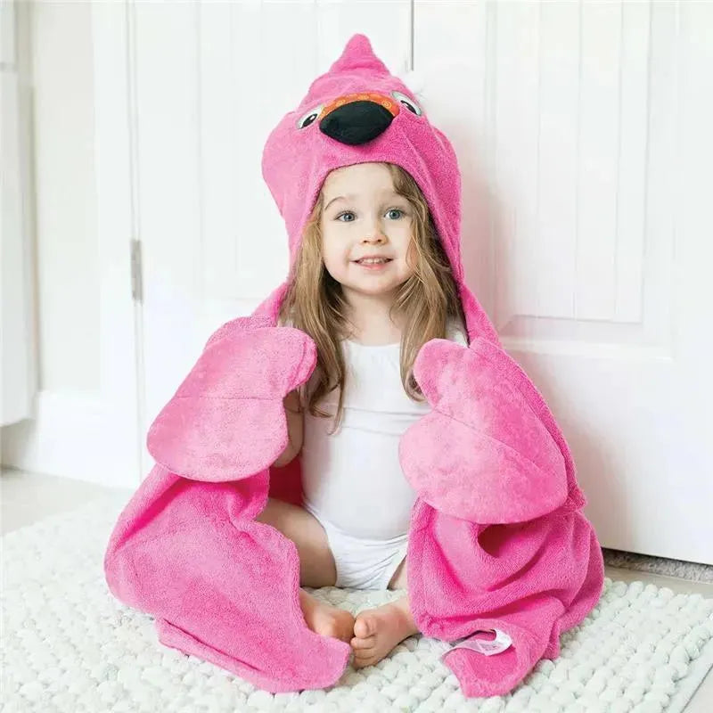 Zoocchini - Kids Hooded Towel, Flamingo Image 3