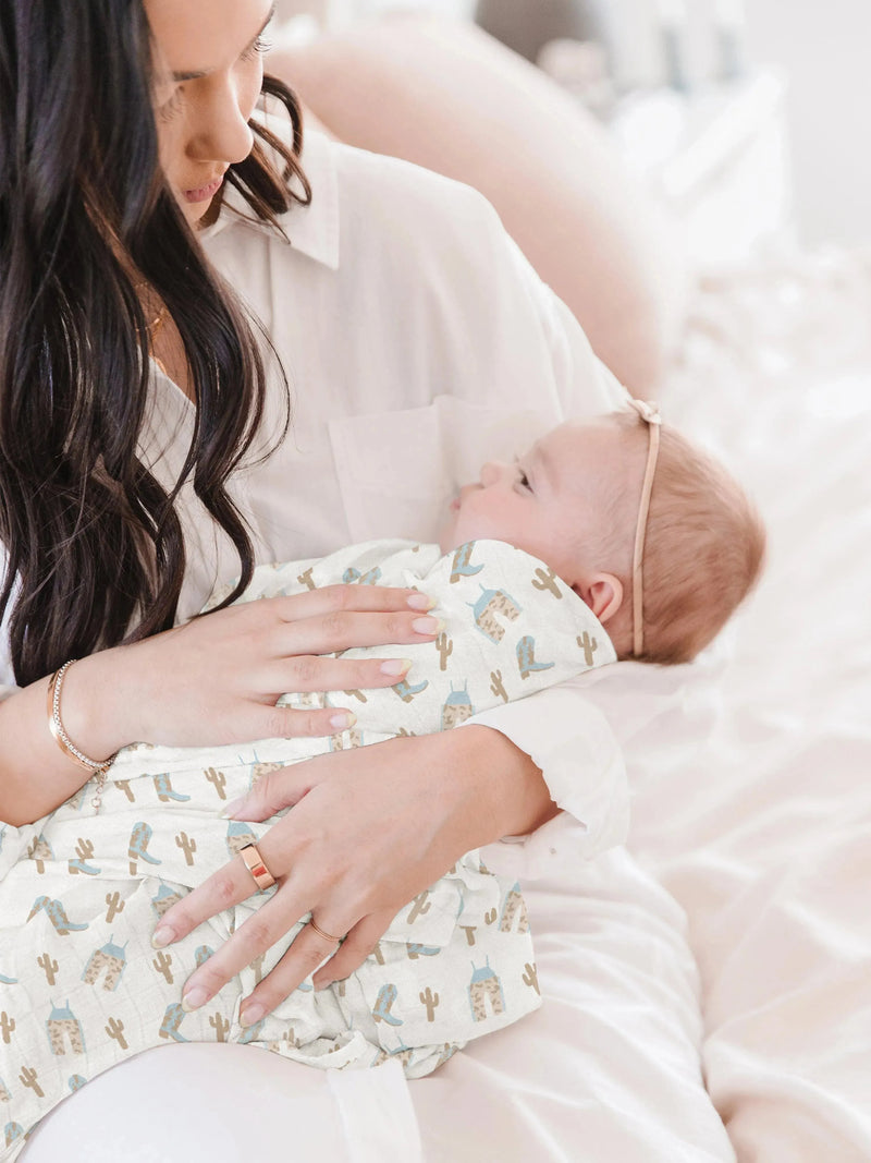 Swaddle Blanket Set - Howdy Partner Blue