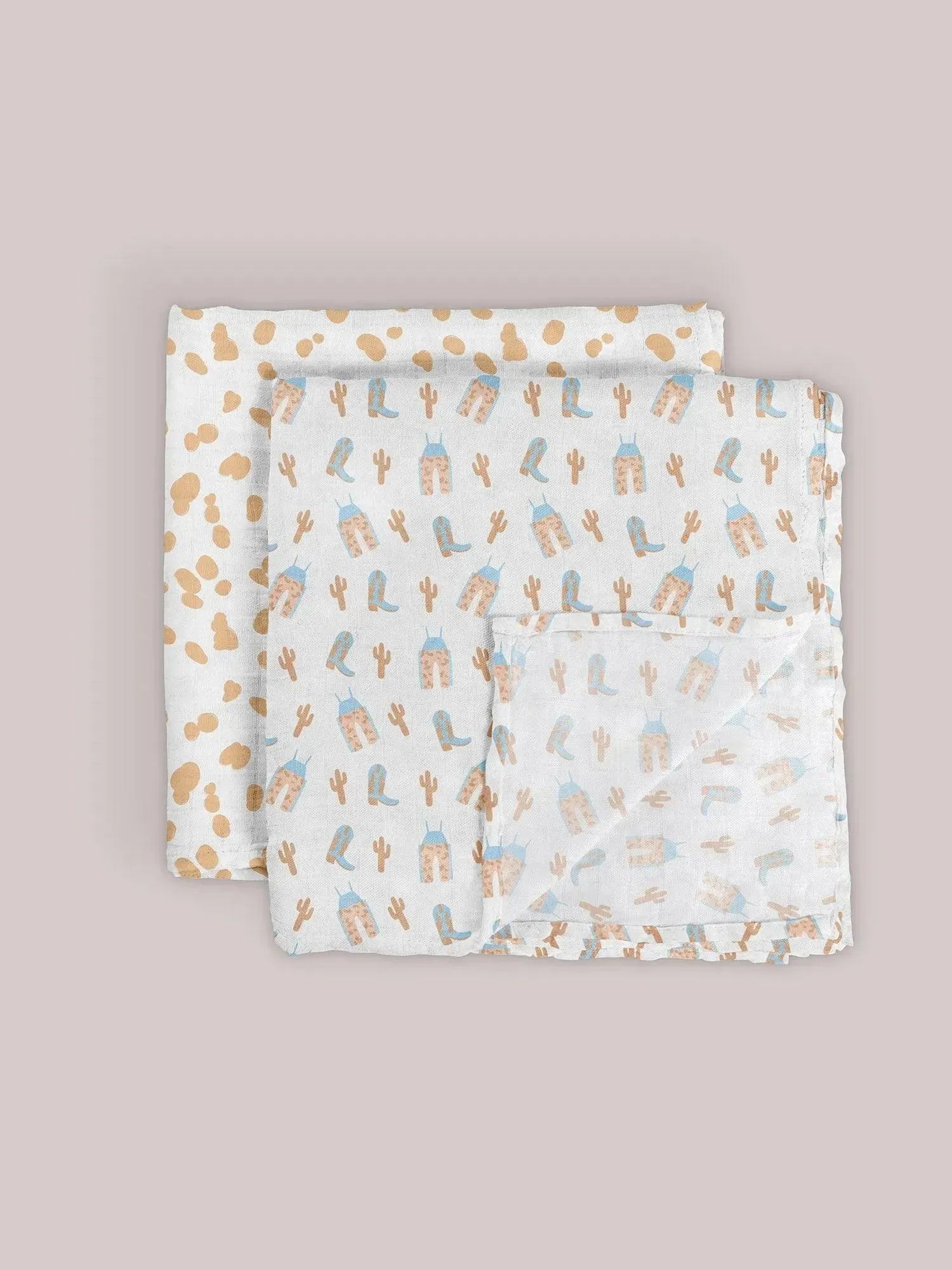 Swaddle Blanket Set - Howdy Partner Blue