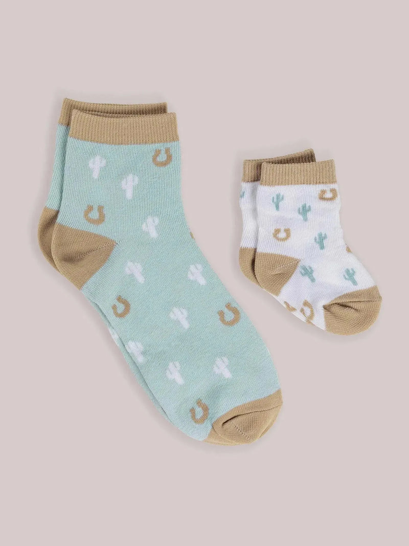 Mama & Me Socks - Howdy Partner Blue