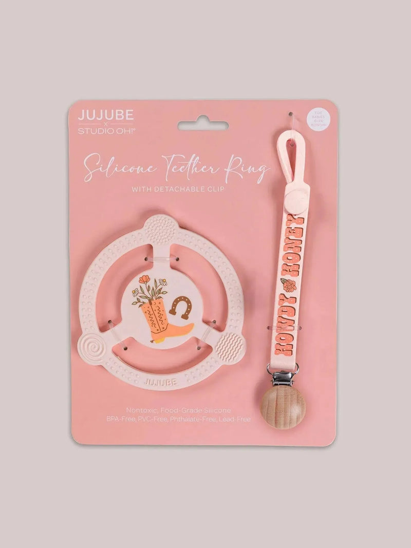 Silicone Teether Ring - Bloomin' Boot
