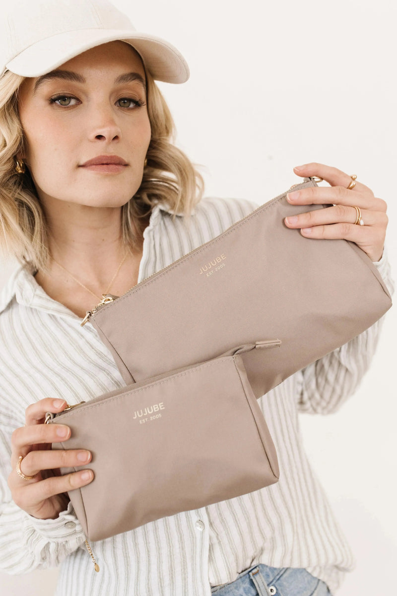3-piece Pouch Set Taupe